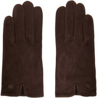 Handsome Stockholm Brown Essentials Suede Gloves 262298M135009