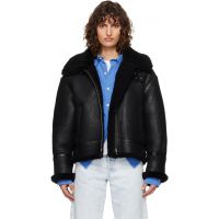 Nour Hammour Black Portia Shearling Jacket 262306F062001