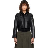 Nour Hammour Black Bleeker Fitted Leather Jacket 262306F064021