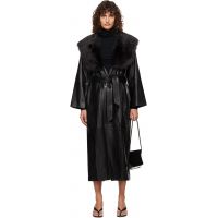 Nour Hammour Black Briona Leather Coat 262306F064030