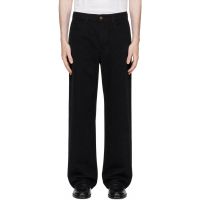 Merz b. Schwanen Black 1930s Cotton Twill 5-Pocket-Pants 262328M191002