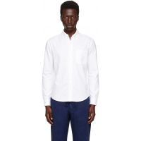 Merz b. Schwanen White Button-Down Cotton Oxford Long Sleeve Shirt 262328M192002