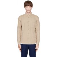 Merz b. Schwanen Beige Cotton Twill Long Sleeve Shirt 262328M192005