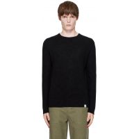 Merz b. Schwanen Black Lightweight Merino Wool-Cashmere-Silk Sweater 262328M201001