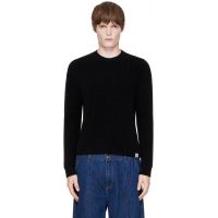 Merz b. Schwanen Black Merino Wool-Cashmere Waffle Structure Sweater 262328M201006