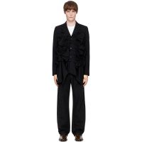 Comme des Garcons Homme Plus Black Wool Tropical Blazer 262347M176001
