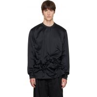 Comme des Garcons Homme Plus Black Gathered Jersey Long Sleeve T-shirt 262347M213003