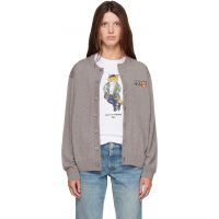 Maison Kitsune Taupe Double Fox Head Comfort Cardigan 262389F095002