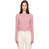 Maison Kitsune Pink Baby Fox Lambswool Fitted Cardigan 262389F095012