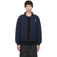 Maison Kitsune Navy Fox Head Zipped Comfort Sweatshirt 262389M204006