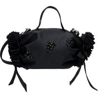 Simone Rocha Black Mini Double Ribbon Rosette Top Handle Bag 262405F046001