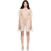 Simone Rocha Beige Puff Sleeve Cord Hip Minidress 262405F052004
