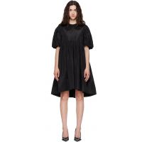 Simone Rocha Black Puff Sleeve Petal Collar Smock Minidress 262405F052007