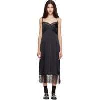 Simone Rocha Black Lace Trim Slip Midi Dress 262405F054004