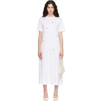 Simone Rocha White Easy Embellished T-shirt Midi Dress 262405F055001