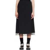 Simone Rocha Black Lace Trim Negligee Midi Skirt 262405F092001