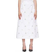 Simone Rocha White Ripple Midi Skirt 262405F093003