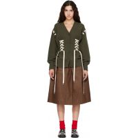 Simone Rocha Khaki Merino Sculpted Corset Cardigan 262405F095002