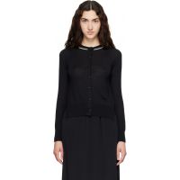 Simone Rocha Black Classic Merino Silk Cardigan 262405F095005