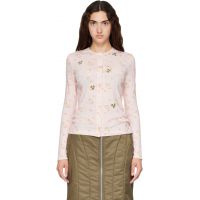 Simone Rocha Pink Embellished Pointelle Cardigan 262405F095006