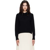 Simone Rocha Black Embellished Relaxed Cashmere Hoodie 262405F097000