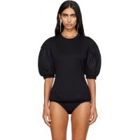 Simone Rocha Black Puff Sleeve Sculpted Contrast T-shirt 262405F110013