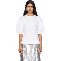 Simone Rocha White Puff Sleeve Sculpted Contrast T-shirt 262405F110014