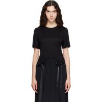 Simone Rocha Black Bow Tail Easy T-shirt 262405F110019