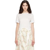 Simone Rocha White Bow Tail Easy T-shirt 262405F110020