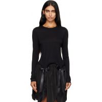 Simone Rocha Black Bow Tail Easy Long Sleeve T-shirt 262405F110022