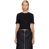 Simone Rocha Black Cropped Pointelle T-shirt 262405F110027
