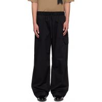 Simone Rocha Black Drawstring Knee Pleat Cargo Pants 262405M188002