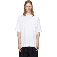 Simone Rocha White Ruffle Rosette Boxy T-shirt 262405M213005