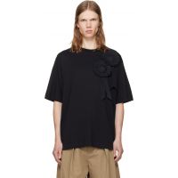 Simone Rocha Black Ruffle Rosette Boxy T-shirt 262405M213006