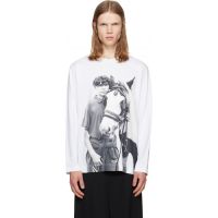 Simone Rocha White Pony Kid Print Long Sleeve T-shirt 262405M213009