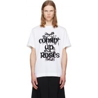 Simone Rocha White Coming Up Roses Print T-shirt 262405M213011