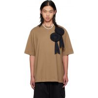 Simone Rocha Khaki Ruffle Rosette Boxy T-shirt 262405M213012