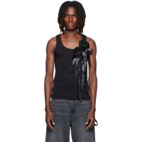 Simone Rocha Black Ribbon Rosette Boy Tank Top 262405M214000