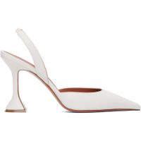 Amina Muaddi White Holli Sling 95 Heels 262415F122003