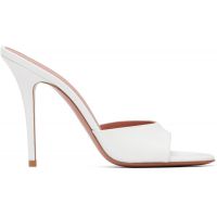 Amina Muaddi White Elodie Slipper 105 Heeled Sandals 262415F125023