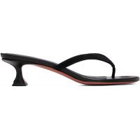 Amina Muaddi Black Juliette Thong Heeled Sandals 262415F125034