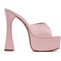 Amina Muaddi SSENSE Exclusive Pink Dalida Slipper 140 Heeled Sandals 262415F125047