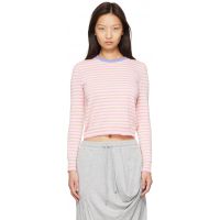 Ans Dotsloevner Pink & Yellow Knitted Striped Long Sleeve Sweater 262417F096000