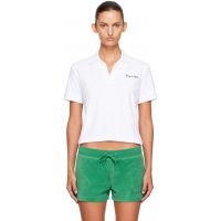 Sporty & Rich White Signature Logo Terry Polo 262446F108001