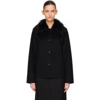 Loulou de Saison Black Rafe Detachable Faux-Fur Collar Jacket 262473F063002