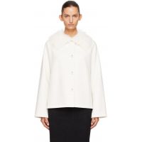 Loulou de Saison White Rafe Detachable Faux-Fur Collar Jacket 262473F063004