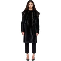 Loulou de Saison Black LOTTA Pony-Effect Leather Coat 262473F064006