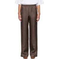 Loulou de Saison Brown ALERA LDS Silk Twill Trousers 262473F087006