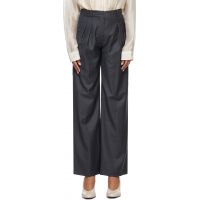 Loulou de Saison Gray Sbiru Virgin Wool Pleated Trousers 262473F087011