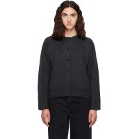 Loulou de Saison Gray AIDAR LDS Wool Cashmere Cardigan 262473F095005